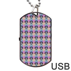 Pink And Blue Dog Tag Usb Flash (two Sides) by Sparkle