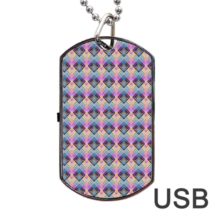 pink and blue Dog Tag USB Flash (Two Sides)