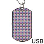 pink and blue Dog Tag USB Flash (Two Sides) Back