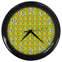 Lemon And Yellow Wall Clock (black) by Sparkle