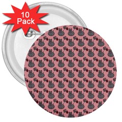 Cats 3  Buttons (10 Pack)  by Sparkle