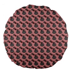 Cats Large 18  Premium Flano Round Cushions by Sparkle