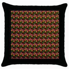 Floral Throw Pillow Case (black) by Sparkle