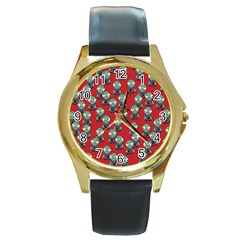 Zombie Virus Round Gold Metal Watch by helendesigns