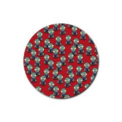 Zombie Virus Rubber Coaster (round)  by helendesigns