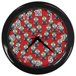 Zombie Virus Wall Clock (Black) Front