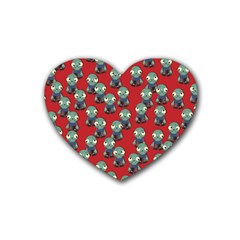 Zombie Virus Rubber Coaster (heart)  by helendesigns