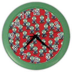 Zombie Virus Color Wall Clock by helendesigns