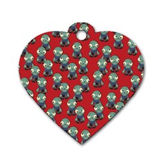 Zombie Virus Dog Tag Heart (one Side) by helendesigns