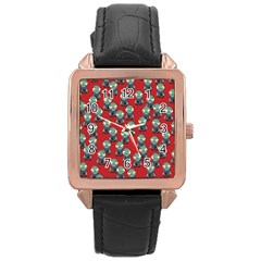 Zombie Virus Rose Gold Leather Watch  by helendesigns