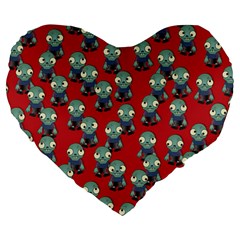 Zombie Virus Large 19  Premium Heart Shape Cushions by helendesigns