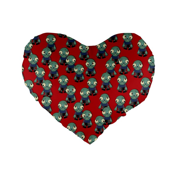 Zombie Virus Standard 16  Premium Flano Heart Shape Cushions