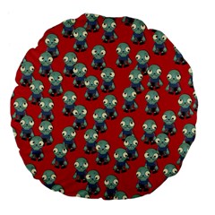 Zombie Virus Large 18  Premium Flano Round Cushions by helendesigns