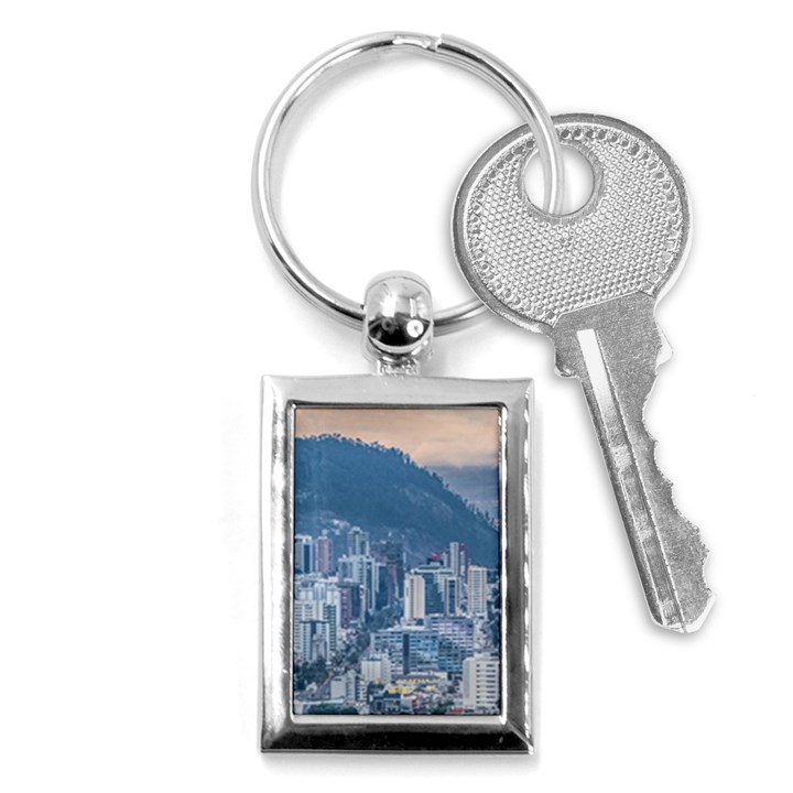 Aerial Cityscape Quito Ecuador Key Chain (Rectangle)