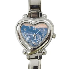 Aerial Cityscape Quito Ecuador Heart Italian Charm Watch by dflcprintsclothing