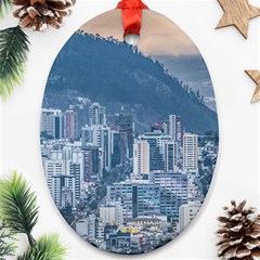 Aerial Cityscape Quito Ecuador Oval Ornament (two Sides) by dflcprintsclothing