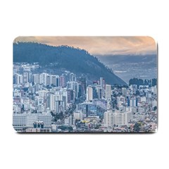 Aerial Cityscape Quito Ecuador Small Doormat  by dflcprintsclothing