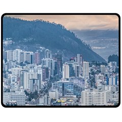 Aerial Cityscape Quito Ecuador Fleece Blanket (medium)  by dflcprintsclothing