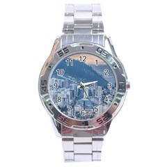 Aerial Cityscape Quito Ecuador Stainless Steel Analogue Watch by dflcprintsclothing