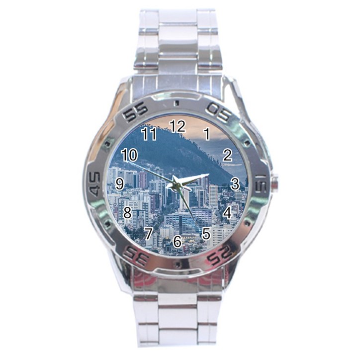 Aerial Cityscape Quito Ecuador Stainless Steel Analogue Watch