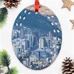 Aerial Cityscape Quito Ecuador Ornament (Oval Filigree) Front