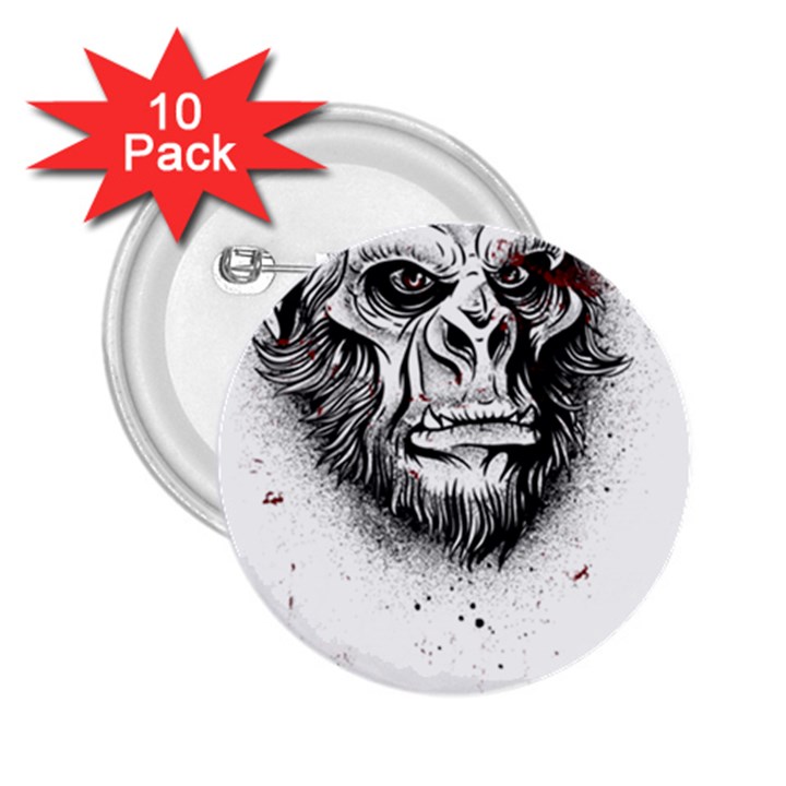 Monster Monkey from the woods 2.25  Buttons (10 pack) 