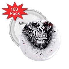 Monster Monkey From The Woods 2 25  Buttons (100 Pack)  by DinzDas