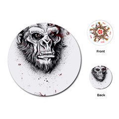 Monster Monkey From The Woods Playing Cards Single Design (round) by DinzDas