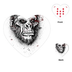 Monster Monkey From The Woods Playing Cards Single Design (heart) by DinzDas