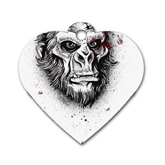 Monster Monkey from the woods Dog Tag Heart (One Side)