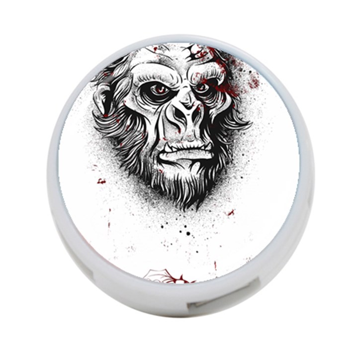 Monster Monkey from the woods 4-Port USB Hub (Two Sides)