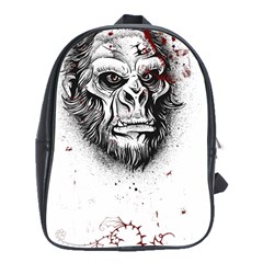 Monster Monkey From The Woods School Bag (xl) by DinzDas