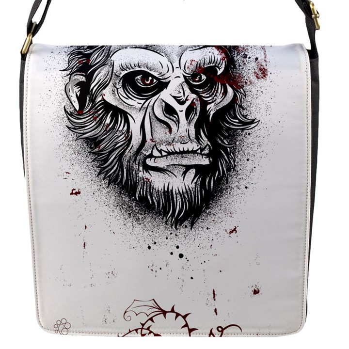 Monster Monkey from the woods Flap Closure Messenger Bag (S)