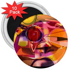 Fractured Colours 3  Magnets (10 Pack) 