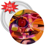 Fractured Colours 3  Buttons (100 pack)  Front