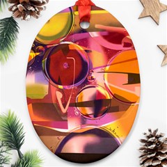 Fractured Colours Oval Ornament (two Sides) by helendesigns