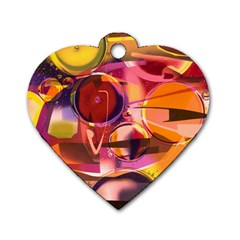 Fractured Colours Dog Tag Heart (one Side) by helendesigns