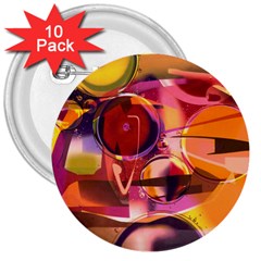 Fractured Colours 3  Buttons (10 Pack)  by helendesigns