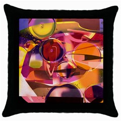 Fractured Colours Throw Pillow Case (black)