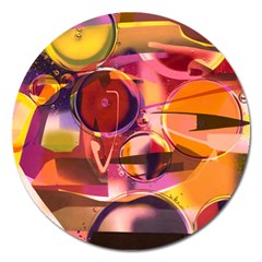 Fractured Colours Magnet 5  (round) by helendesigns