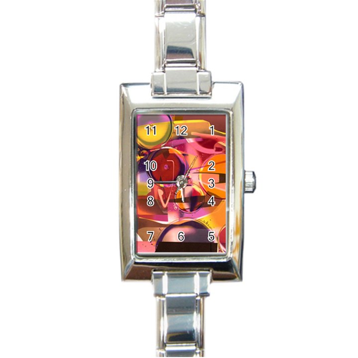 Fractured Colours Rectangle Italian Charm Watch