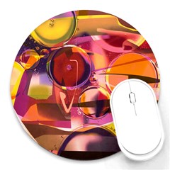 Fractured Colours Round Mousepads by helendesigns