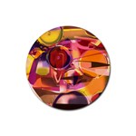 Fractured Colours Rubber Round Coaster (4 pack)  Front