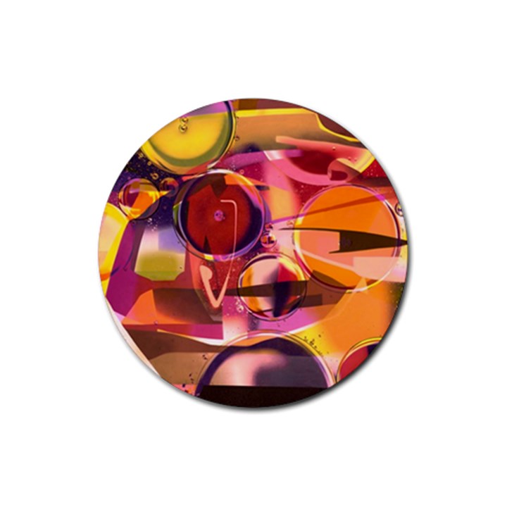 Fractured Colours Rubber Round Coaster (4 pack) 