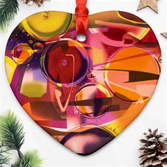 Fractured Colours Heart Ornament (two Sides)