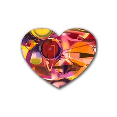 Fractured Colours Rubber Coaster (heart) 