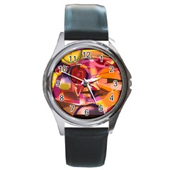 Fractured Colours Round Metal Watch