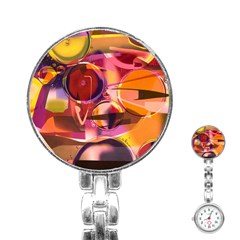 Fractured Colours Stainless Steel Nurses Watch by helendesigns