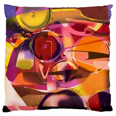 Fractured Colours Large Flano Cushion Case (one Side) by helendesigns