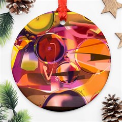 Fractured Colours Round Ornament (two Sides) by helendesigns